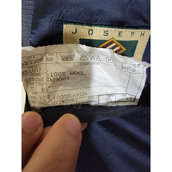 Joseph Abboud Plaid Navy Wool Sport Coat Blazer Suit Jacket - 44 - Picture 6 of 11